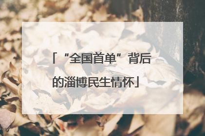 “全国首单”背后的淄博民生情怀